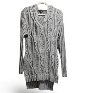 NanaMacs &merci high low hooded sweater dress. (Grey) SMALL NEW